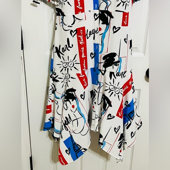 KARL LAGERFELD PARIS Bungee Print Belted Shirtdress. NWOT. RETAIL 149 - Picture 4 of 12